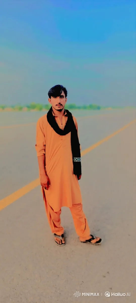 Young Man Observes Vintage Car on Paved Road – AI Generated Video | Hailuo AI