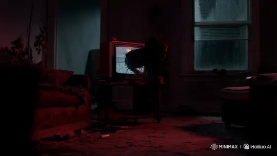 Terrifying Girl Crawls Out of TV in Abandoned House – AI Generated Video | Hailuo AI
