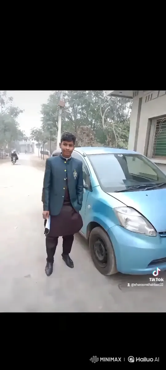 Young Boy Drives Lamborghini in Rustic Village Setting – AI Generated Video | Hailuo AI