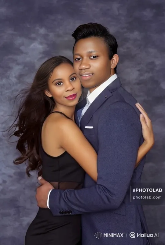 Elegant Couple's Intimate Studio Portrait Comes Alive – AI Generated Video | Hailuo AI