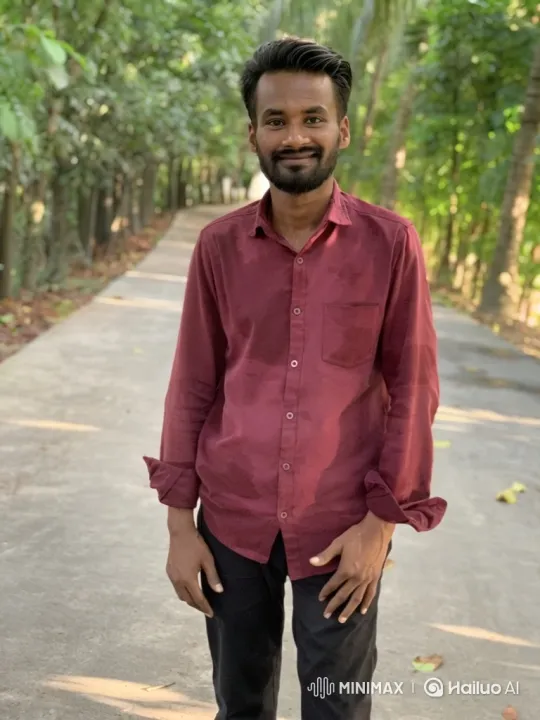 Young Man Smiles Gently in Park Setting – AI Generated Video | Hailuo AI
