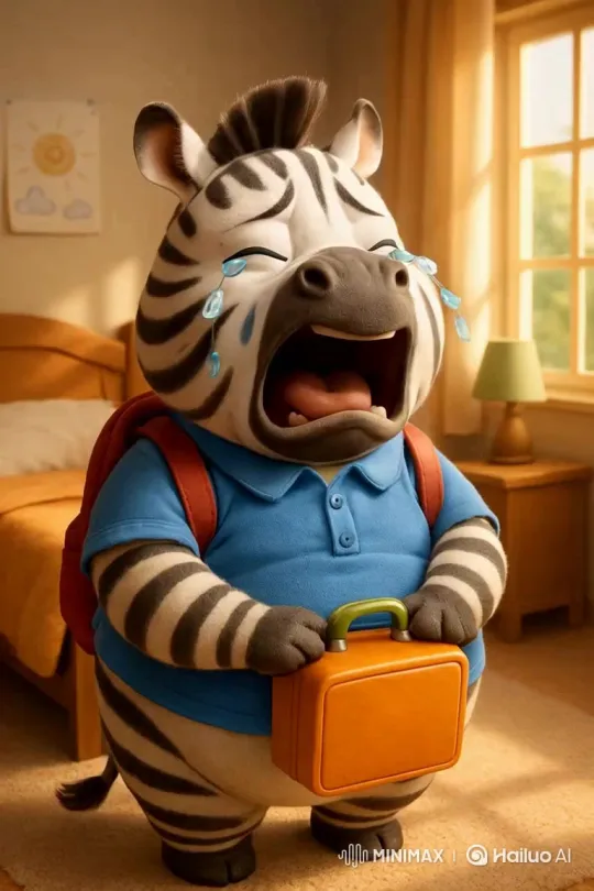 Zebra Struggles With Painful School Journey – AI Generated Video | Hailuo AI