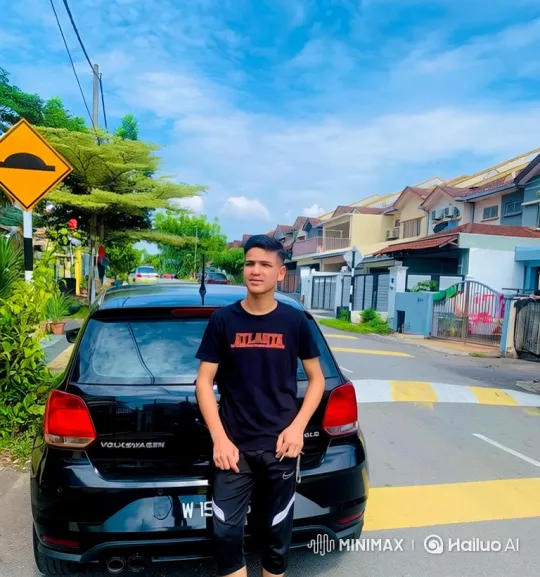 Young Man Drives Away in a Porsche on a Sunny Street – AI Generated Video | Hailuo AI