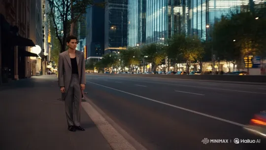 Stylish Young Man Enters Porsche on Bustling City Street – AI Generated Video | Hailuo AI