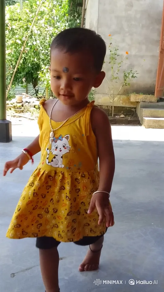 Joyful Dance of a Barefoot Girl in Yellow Dress – AI Generated Video | Hailuo AI