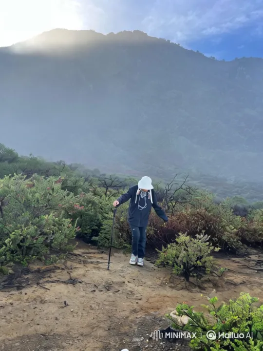 Hiker's Journey: From Mountain to Cosmic Perspective – AI Generated Video | Hailuo AI