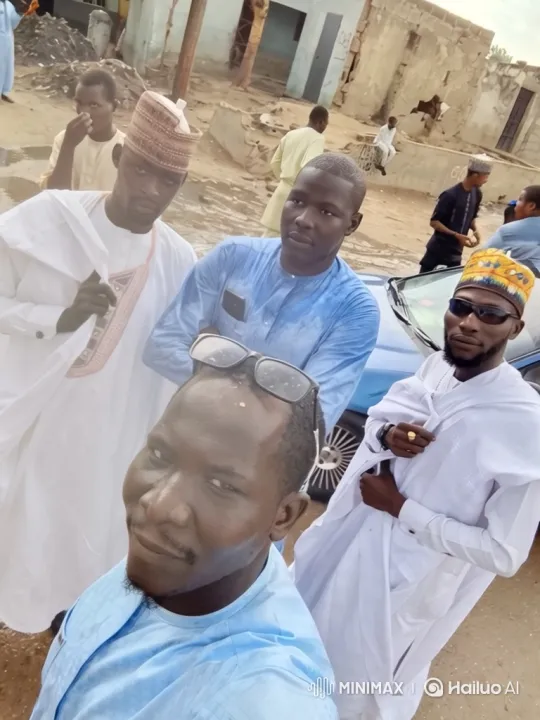 Group of Men Poses for a Selfie Outdoors – AI Generated Video | Hailuo AI