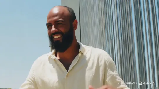 Man Enjoying a Sunny Day with a Warm Smile – AI Generated Video | Hailuo AI