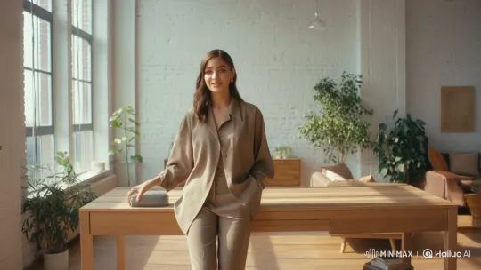 Influencer Showcases Product in Modern Loft Setting – AI Generated Video | Hailuo AI