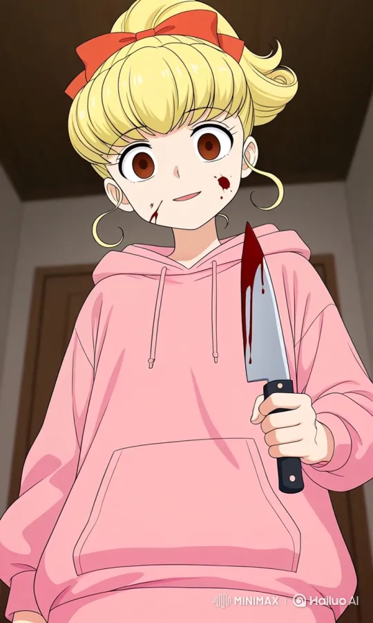 Creepy Anime Girl With Blood-Stained Knife – AI Generated Video | Hailuo AI