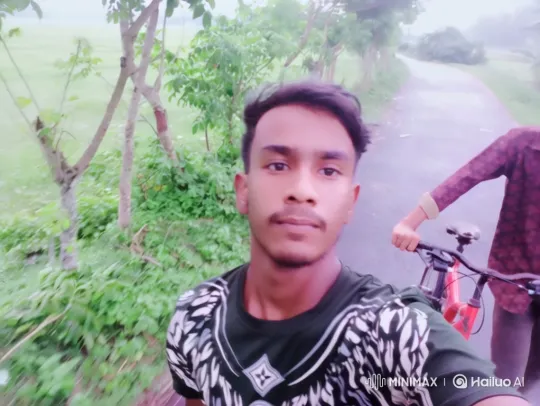 Young Man Takes Selfie While Walking with Friend and Bicycle – AI Generated Video | Hailuo AI
