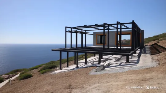 Time-Lapse of Modern Minimalist House Construction – AI Generated Video | Hailuo AI