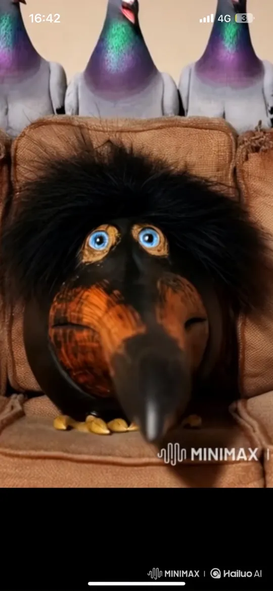 Bird Puppet Prepares to Open Metal Door with Crowbar – AI Generated Video | Hailuo AI