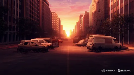 Abandoned City Street at Sunset – AI Generated Video | Hailuo AI