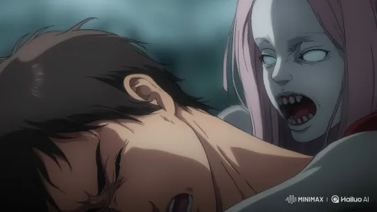 Zombie Girl Attacks Man in Anime Close-Up – AI Generated Video | Hailuo AI