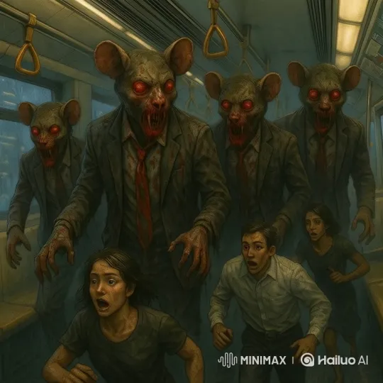 Monstrous Rats Chase Terrified Couple in Subway – AI Generated Video | Hailuo AI
