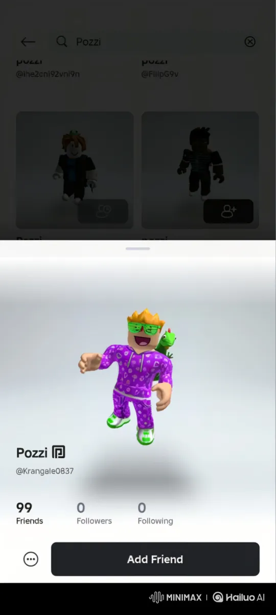 Roblox Avatar Pozzi with Rifle: Aims, Fires, and Falls Back – AI Generated Video | Hailuo AI