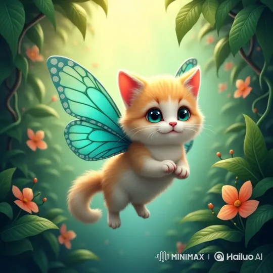 Fluffy the Cat Saves a Baby Parrot in a Magical Jungle Adventure – AI Generated Video | Hailuo AI