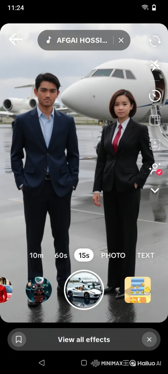 Two Businesspeople Walk Confidently on Airport Tarmac – AI Generated Video | Hailuo AI