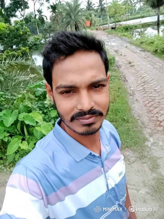 Man in Striped Shirt Amidst Rural Landscape – AI Generated Video | Hailuo AI
