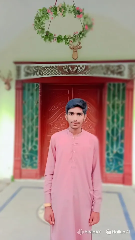 Young Man in Pink Tunic Tracks Camera's Move Left – AI Generated Video | Hailuo AI