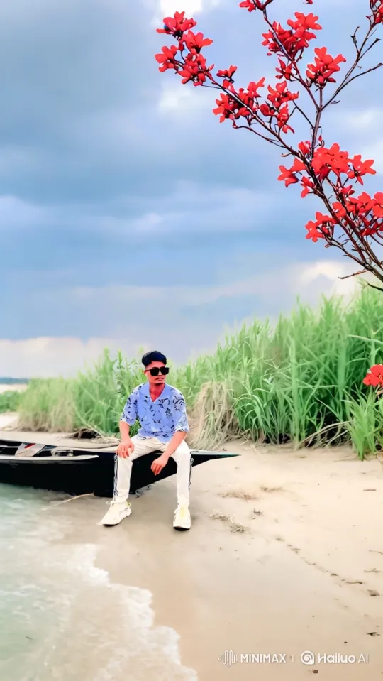 Contemplative Man Reflects on a Serene Shoreline – AI Generated Video | Hailuo AI