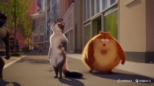 Overweight Cat Transforms, Wins Love of Female Cat – AI Generated Video | Hailuo AI