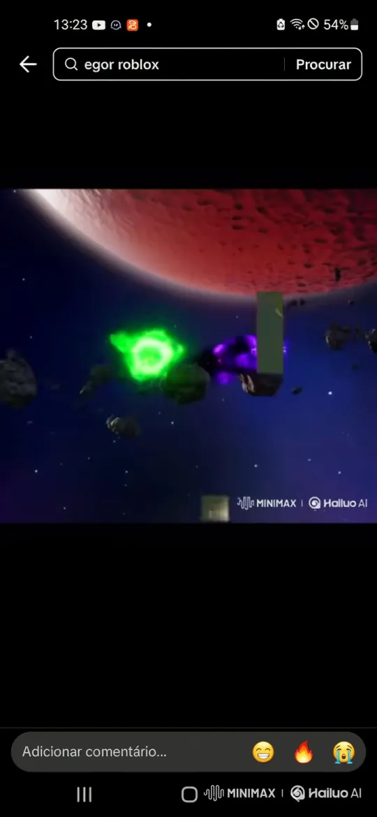 Epic Cosmic Battle Between Green and Purple Entities – AI Generated Video | Hailuo AI