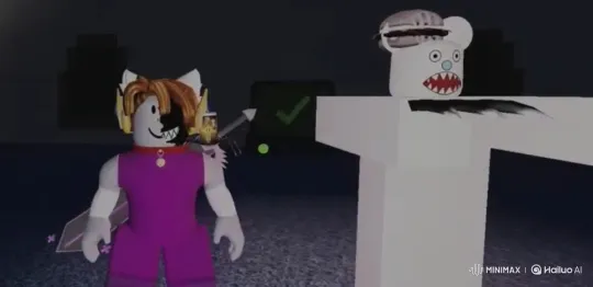 Roblox Avatars Engage in Sword and Fist Combat – AI Generated Video | Hailuo AI