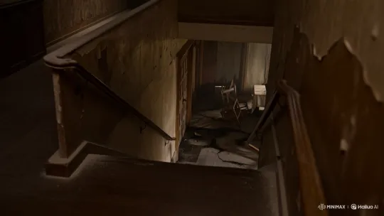 Abandoned Hotel Dining Room: Descent into Neglect – AI Generated Video | Hailuo AI
