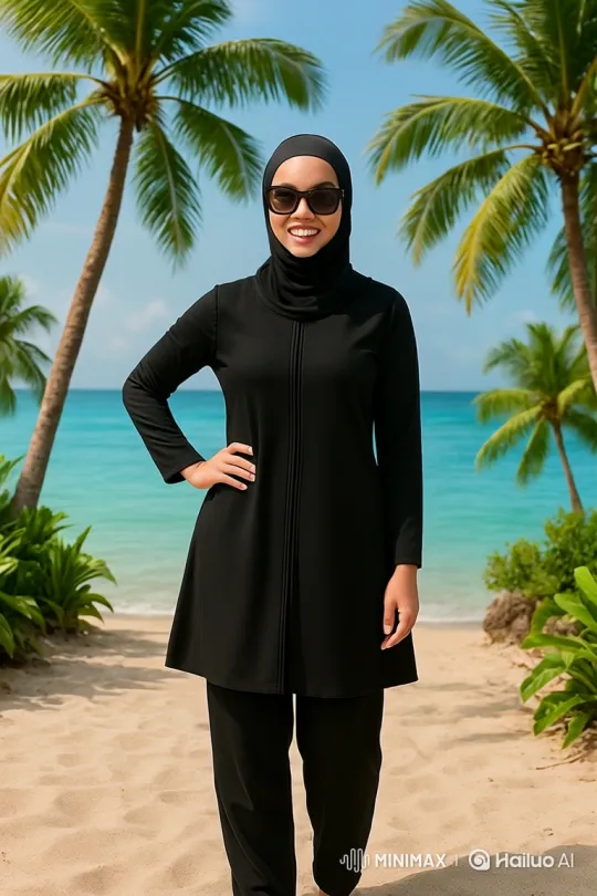 Woman Enjoying a Stroll on a Tropical Beach – AI Generated Video | Hailuo AI
