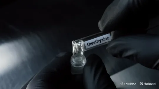 Breaking Diethylzinc Ampoule Ignites Violent Flame – AI Generated Video | Hailuo AI