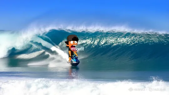 Lil Pump Cartoon Ride Jet Ski with "Essgetit" Text – AI Generated Video | Hailuo AI
