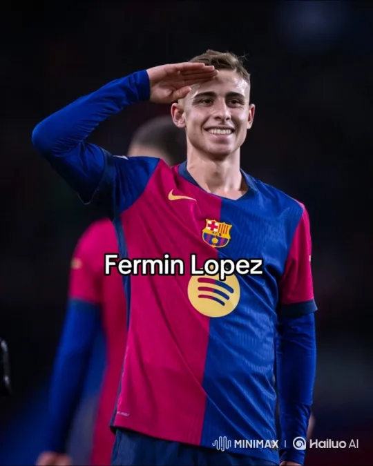 Young Football Player Fermin Lopez Salutes on Pitch – AI Generated Video | Hailuo AI