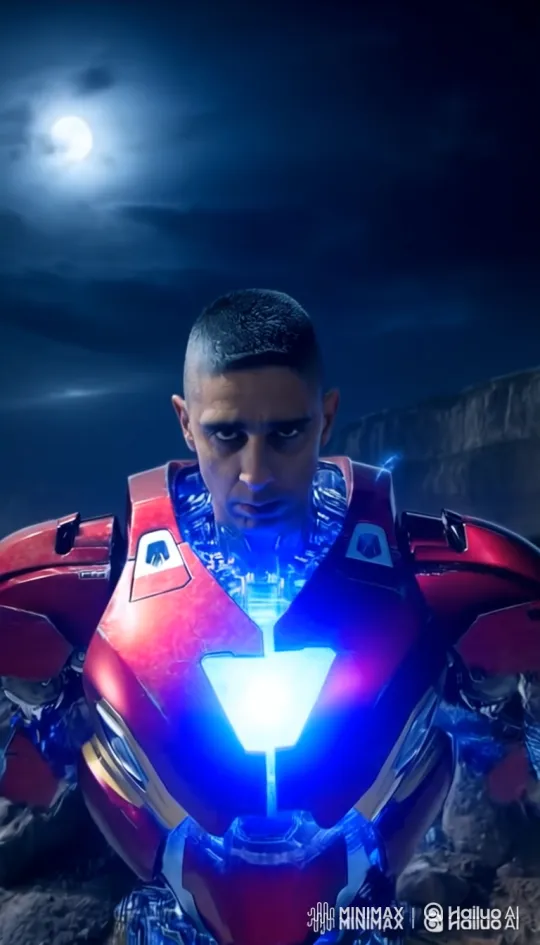 Avenger's Nanotech-Enhanced Combat in Dubai Skyline – AI Generated Video | Hailuo AI