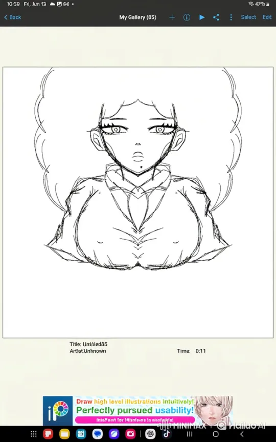 Woman in Line Art Style Performs Alluring Dance – AI Generated Video | Hailuo AI