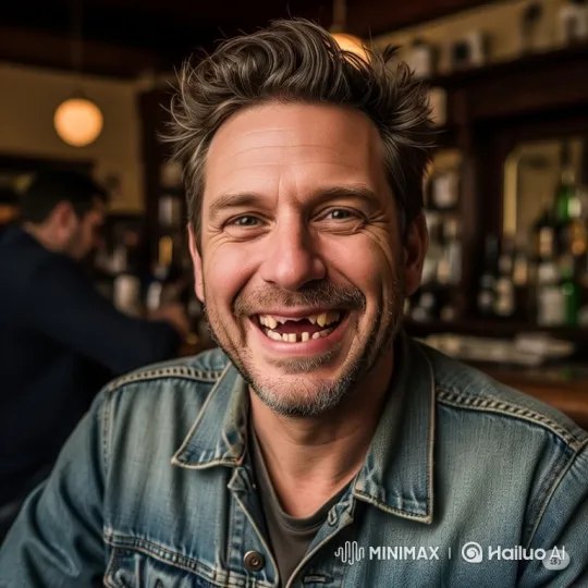 Man Shares Witty Dental Implant Joke in Pub – AI Generated Video | Hailuo AI