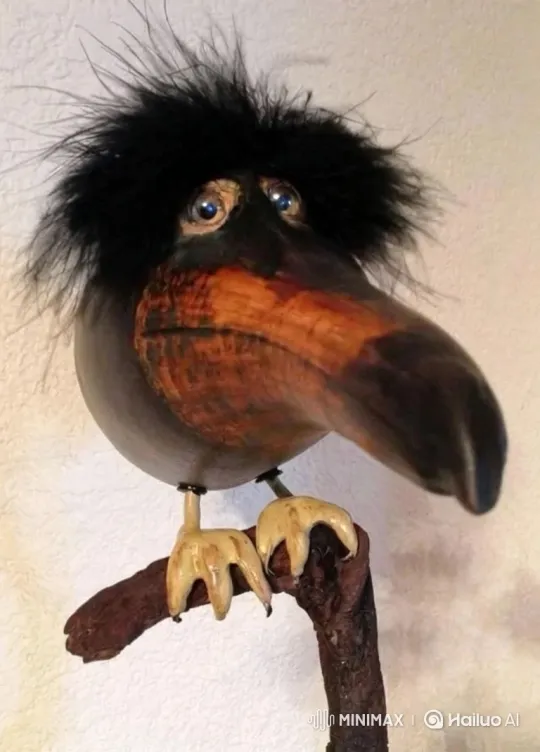 Whimsical Bird Sculpture Interacts with Animated Toilet – AI Generated Video | Hailuo AI