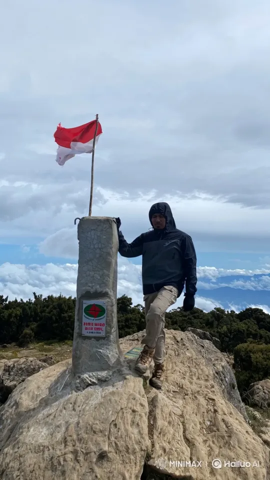 Man Achieves Summit, Enjoying Mountain Panorama – AI Generated Video | Hailuo AI