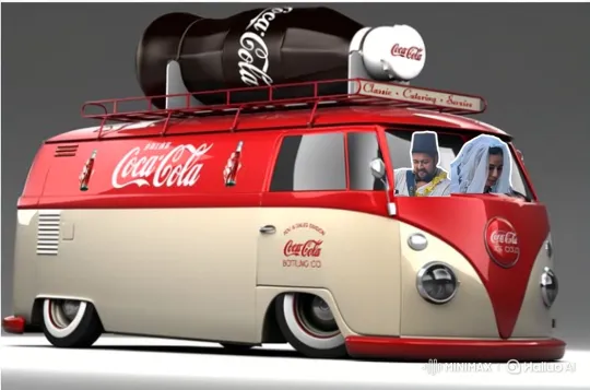 Coca-Cola Van Arrives at Colorful Garden Wedding Reception – AI Generated Video | Hailuo AI