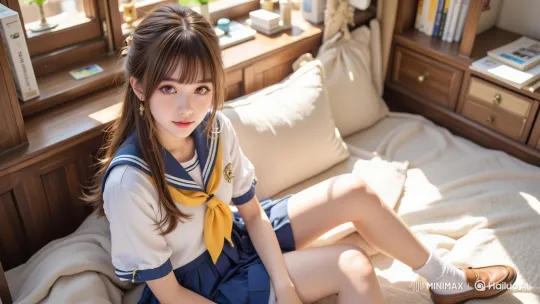 Young Woman in Uniform: Close-up with Evolving Camera Angles – AI Generated Video | Hailuo AI