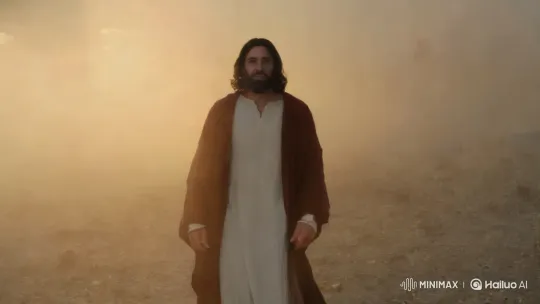 Jesus Approaches with Compassion in Golden Light – AI Generated Video | Hailuo AI