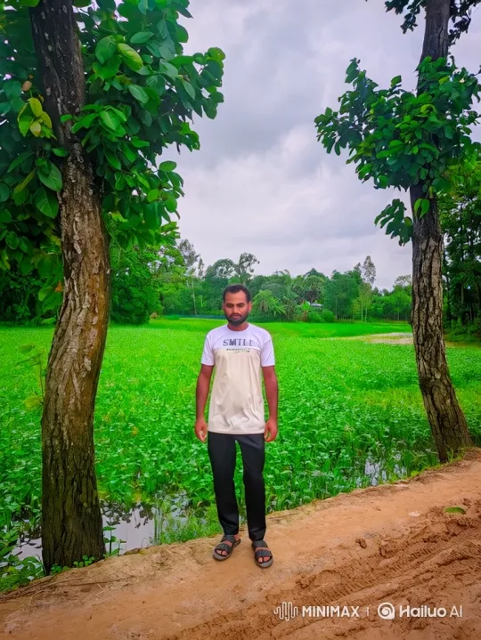 Man Stands Still Amidst Swaying Nature – AI Generated Video | Hailuo AI