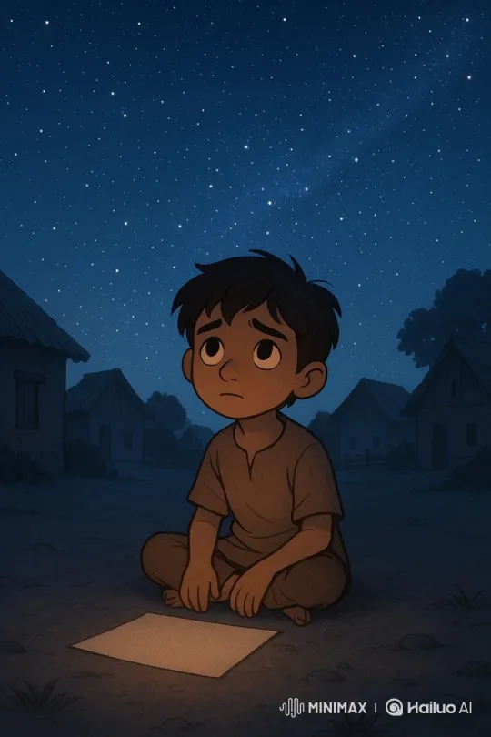 Boy's Nighttime Encounter with a Magical Paintbrush – AI Generated Video | Hailuo AI
