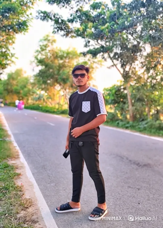 Young Man Gracefully Mounts and Rides Horse on Road – AI Generated Video | Hailuo AI