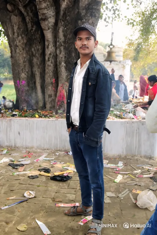 Young Man Dances Cheerfully in Front of Tree – AI Generated Video | Hailuo AI
