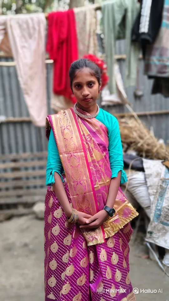 Young Girl in Sari Drives Lamborghini in Village – AI Generated Video | Hailuo AI