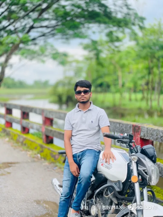 Young Man Enjoying Serenity on Motorcycle by Bridge – AI Generated Video | Hailuo AI