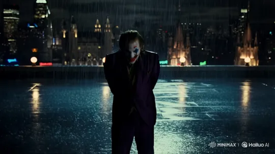 Cuffed Joker Laughs Maniacally on Gotham Rooftop – AI Generated Video | Hailuo AI