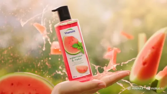 Faberlic Vitamania Shower Gel Promo in Summer Setting – AI Generated Video | Hailuo AI